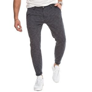 Nohow Anubis Cotton Trousers Striped Blue Made In Italy Size 46 IT